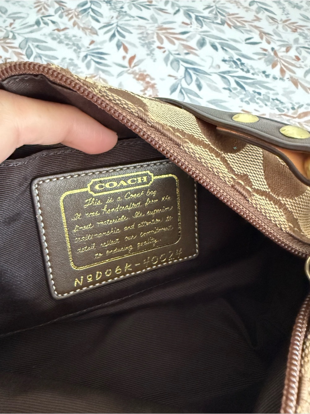 Coach Brown and Tan Signature Jacquard Mini bag - Picture 8 of 9